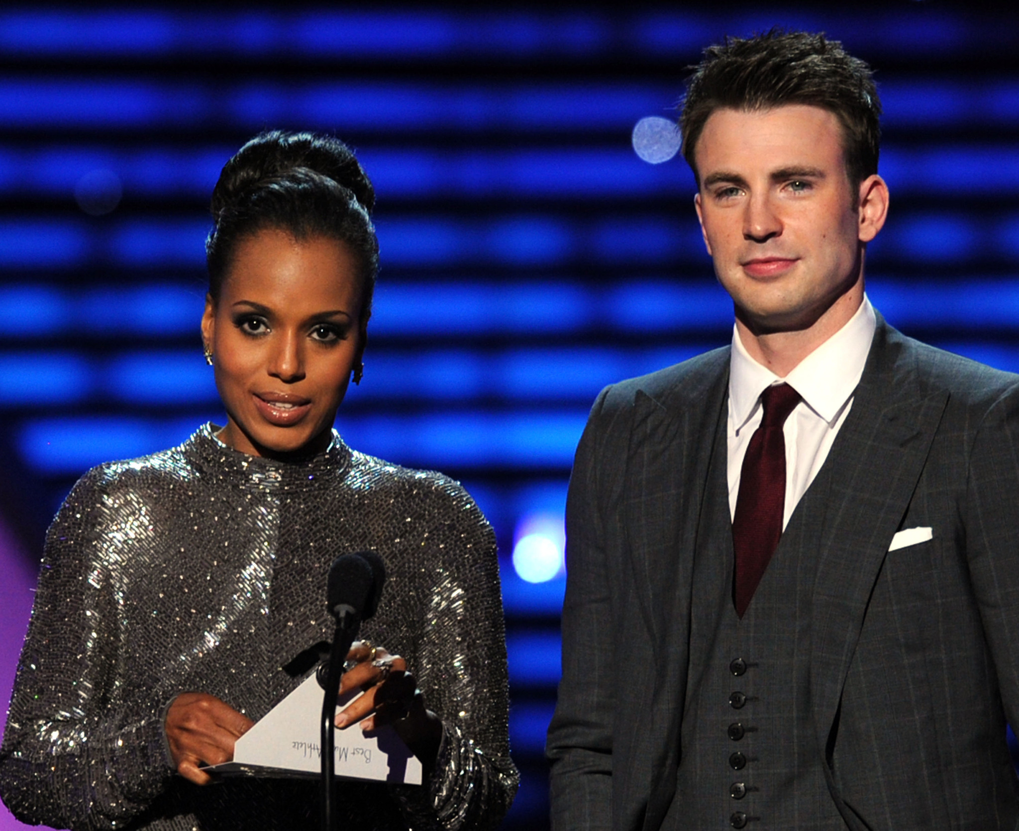 Chris Evans and Kerry Washington