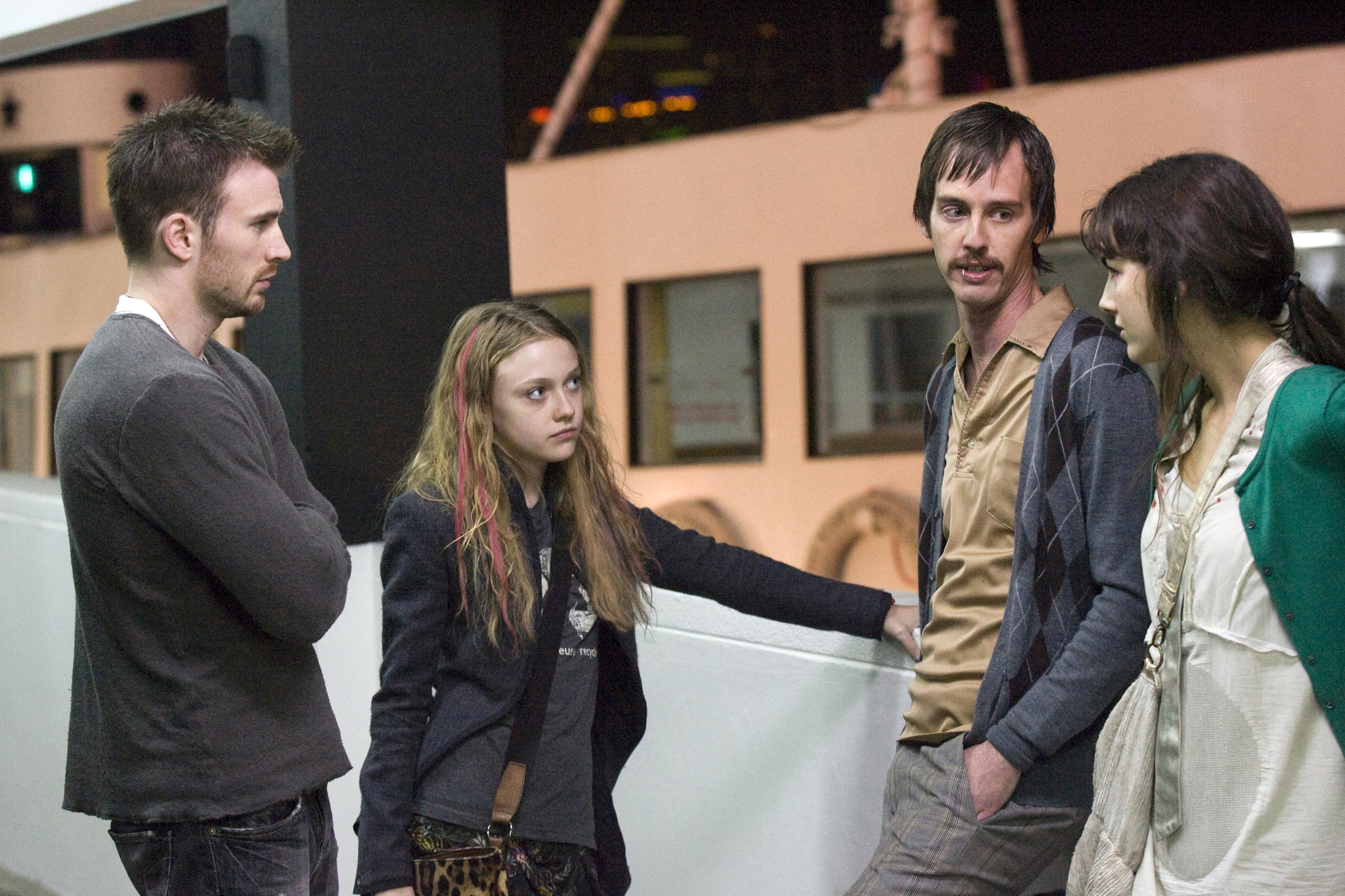 Still of Camilla Belle, Chris Evans, Dakota Fanning and Nate Mooney in Push (2009)