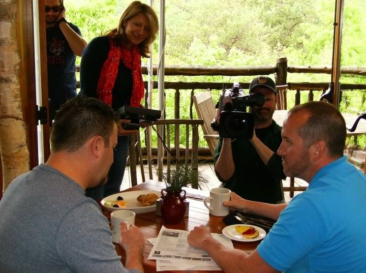 Tommy Faircloth, Robby Zobel, and Director Alicia Urlich on the set of HGTV's House Hunters.