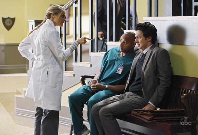 Still of Zach Braff, Donald Faison and Eliza Coupe in Scrubs (2001)