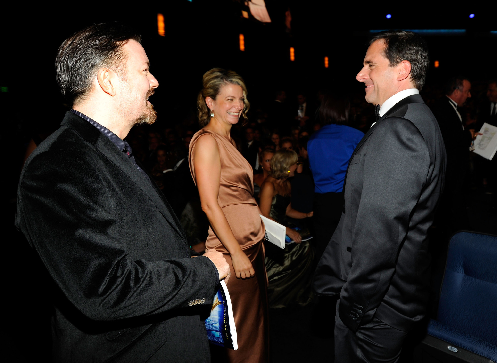 Steve Carell, Jane Fallon and Ricky Gervais