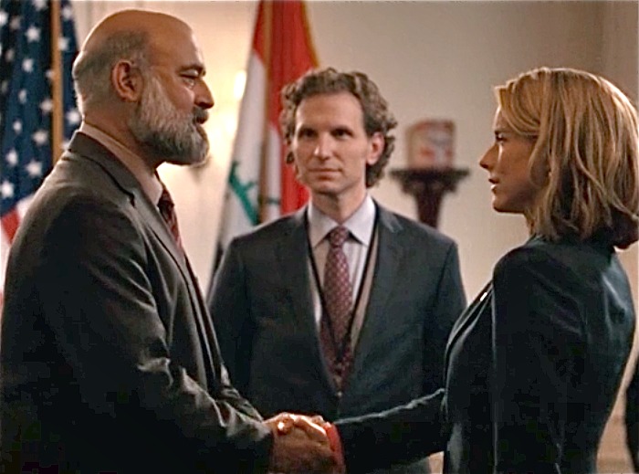 Ramsey Faragallah, Sebastian Arcelus and Téa Leoni MADAM SECRETARY ep 