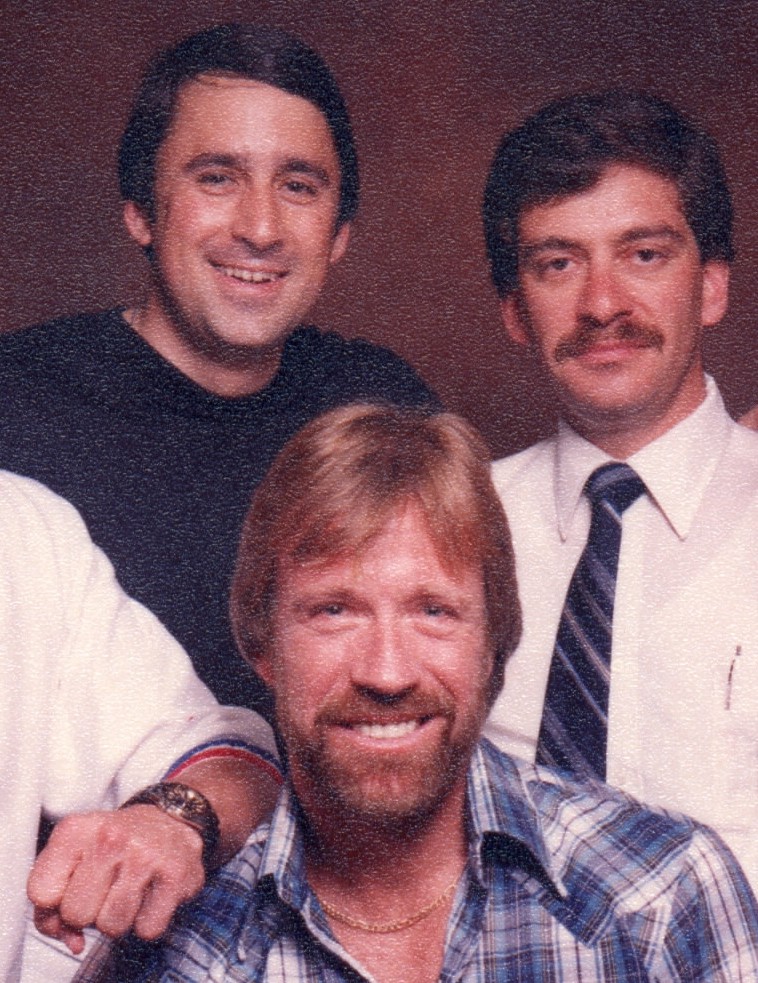 The early days with friend Chuck Norris after live stunt show