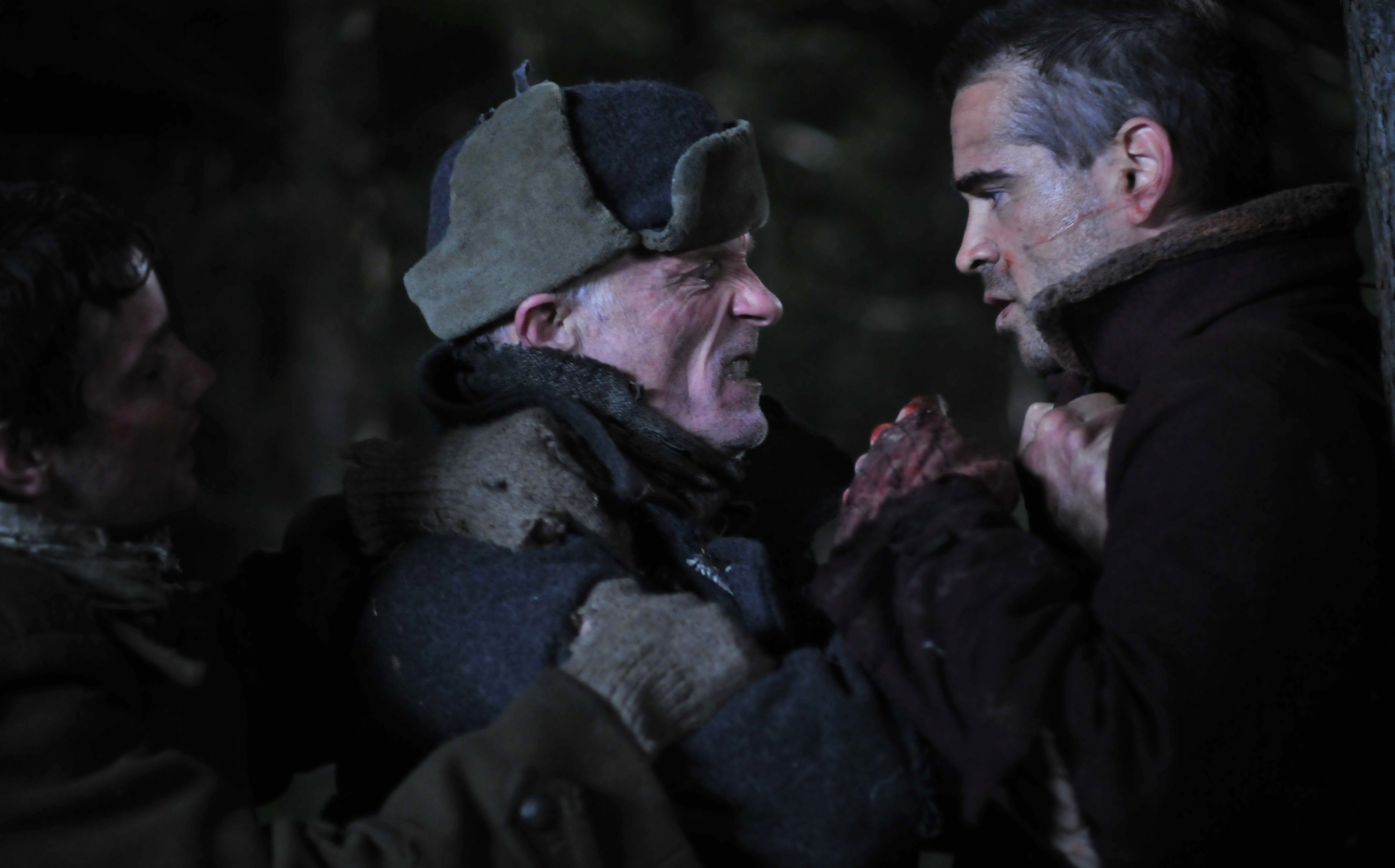 Still of Ed Harris and Colin Farrell in The Way Back (2010)