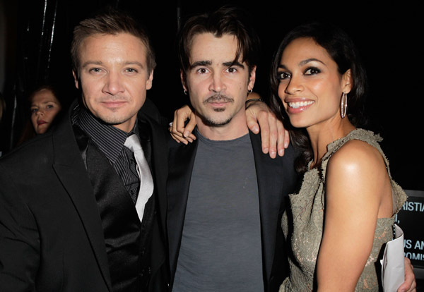 Rosario Dawson, Colin Farrell and Jeremy Renner