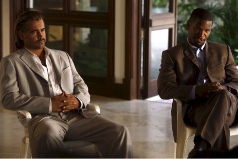 Still of Jamie Foxx and Colin Farrell in Miami Vice (2006)