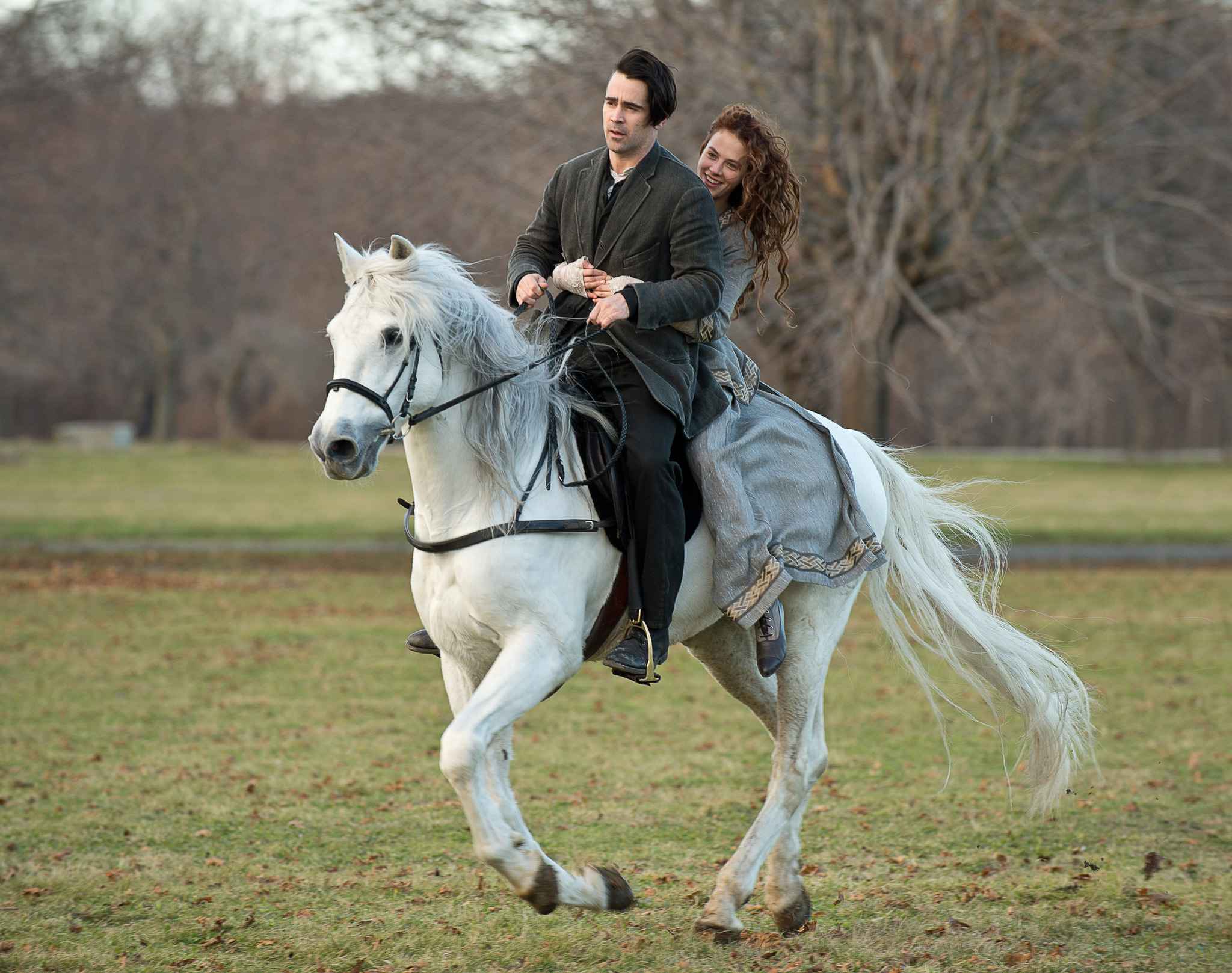 Still of Colin Farrell and Jessica Brown Findlay in Ziemos pasaka (2014)