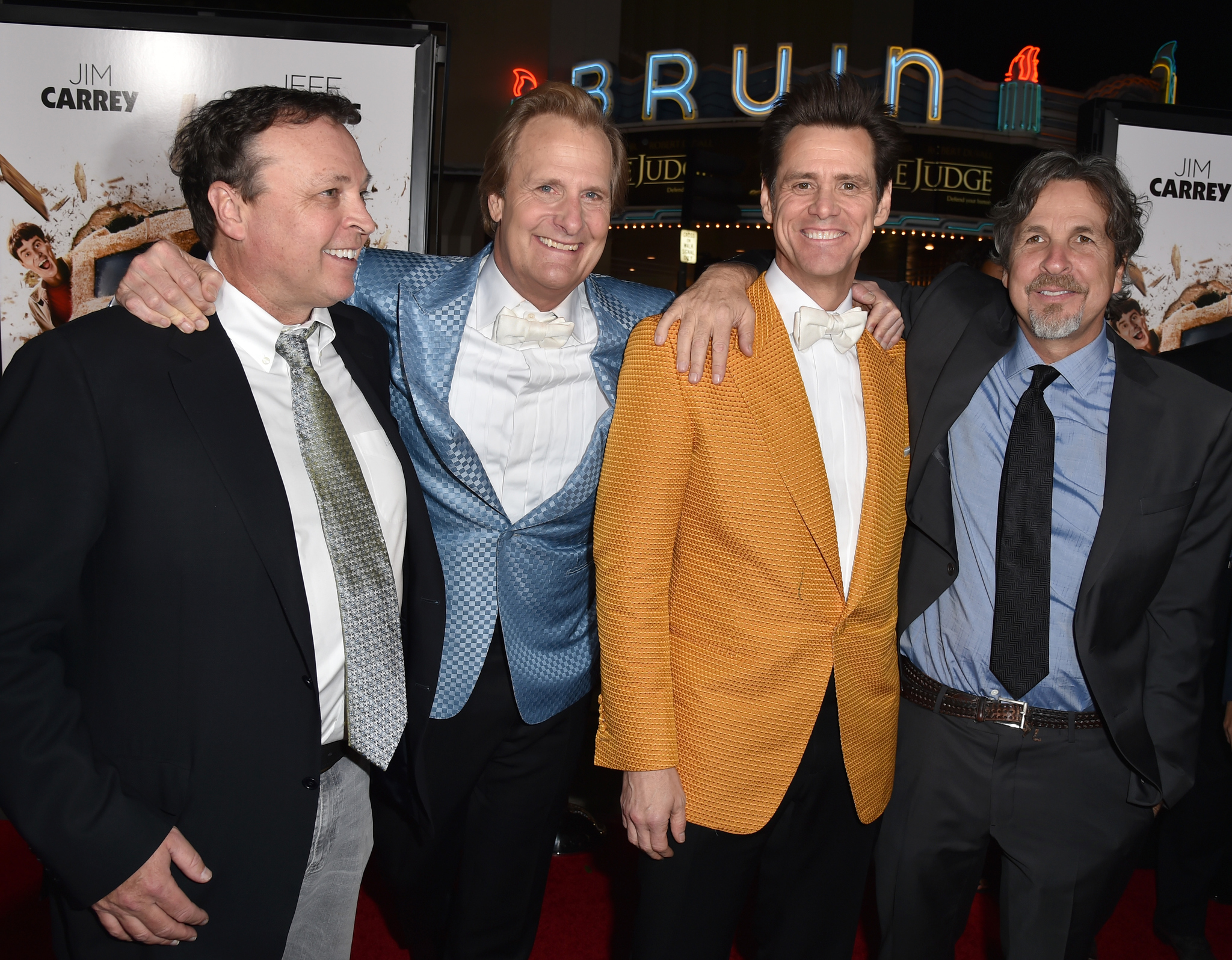 Jim Carrey, Jeff Daniels, Bobby Farrelly and Peter Farrelly at event of Bukas ir bukesnis 2 (2014)