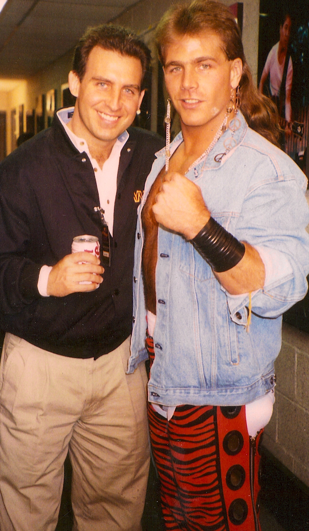 Mark Fauser with Shawn Michaels backstage at Wrestlemania