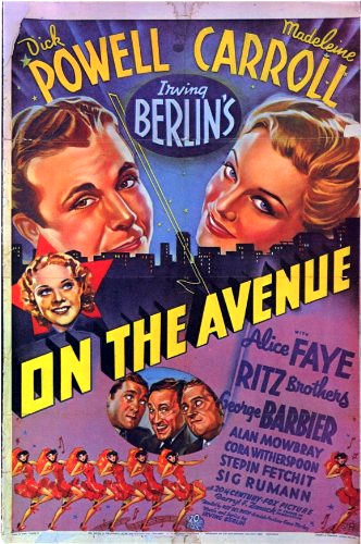 Alice Faye, Dick Powell, Al Ritz, Harry Ritz, Jimmy Ritz and The Ritz Brothers in On the Avenue (1937)