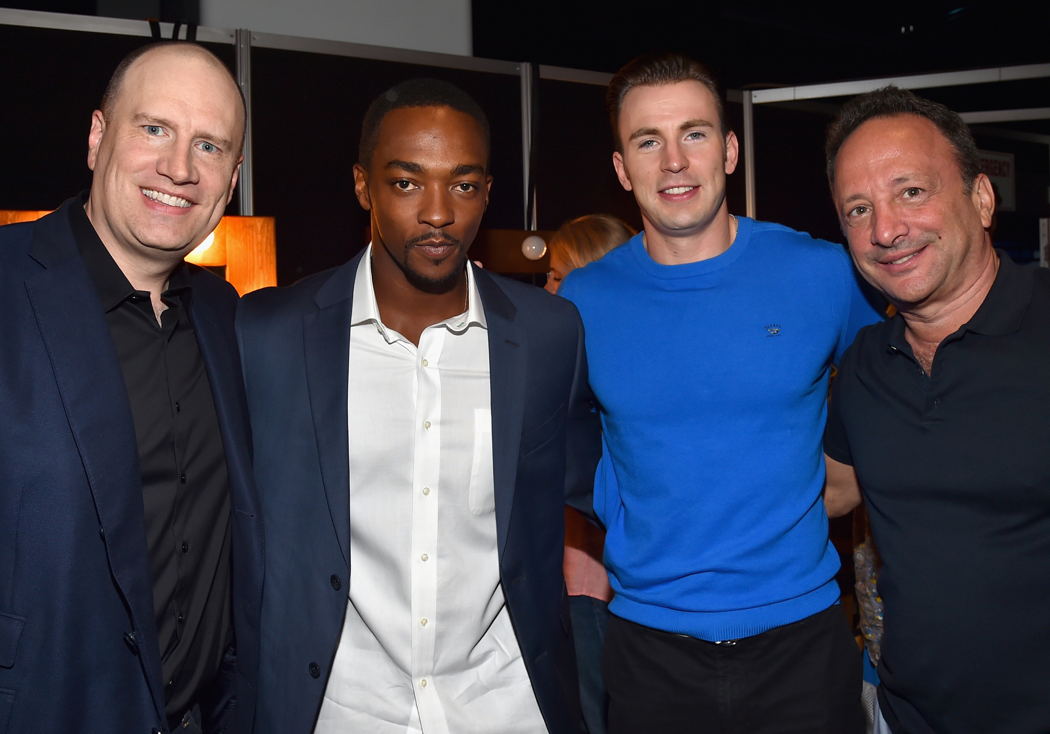 Louis D'Esposito, Chris Evans, Kevin Feige and Anthony Mackie