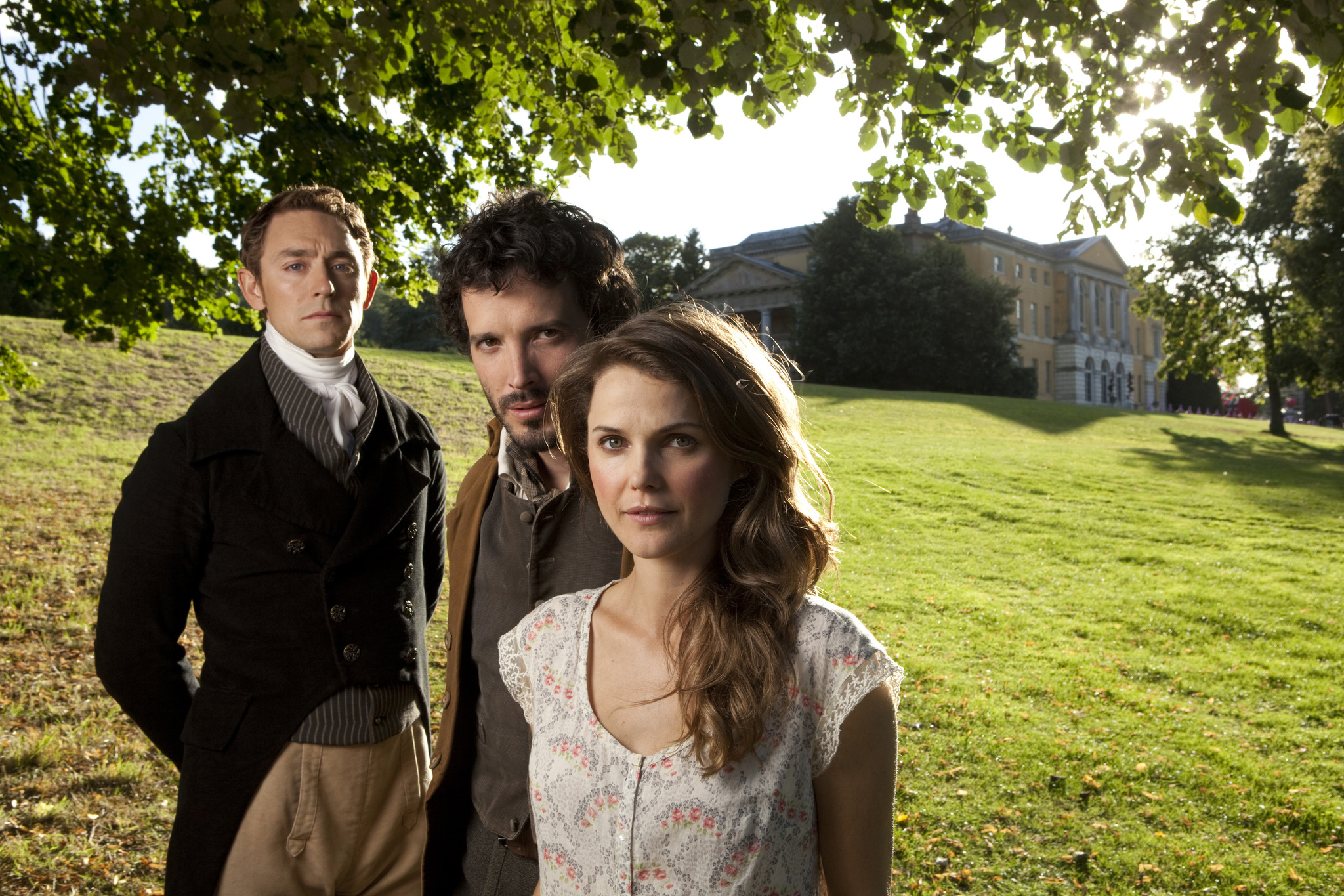 Still of Keri Russell, JJ Feild and Bret McKenzie in Austenland (2013)