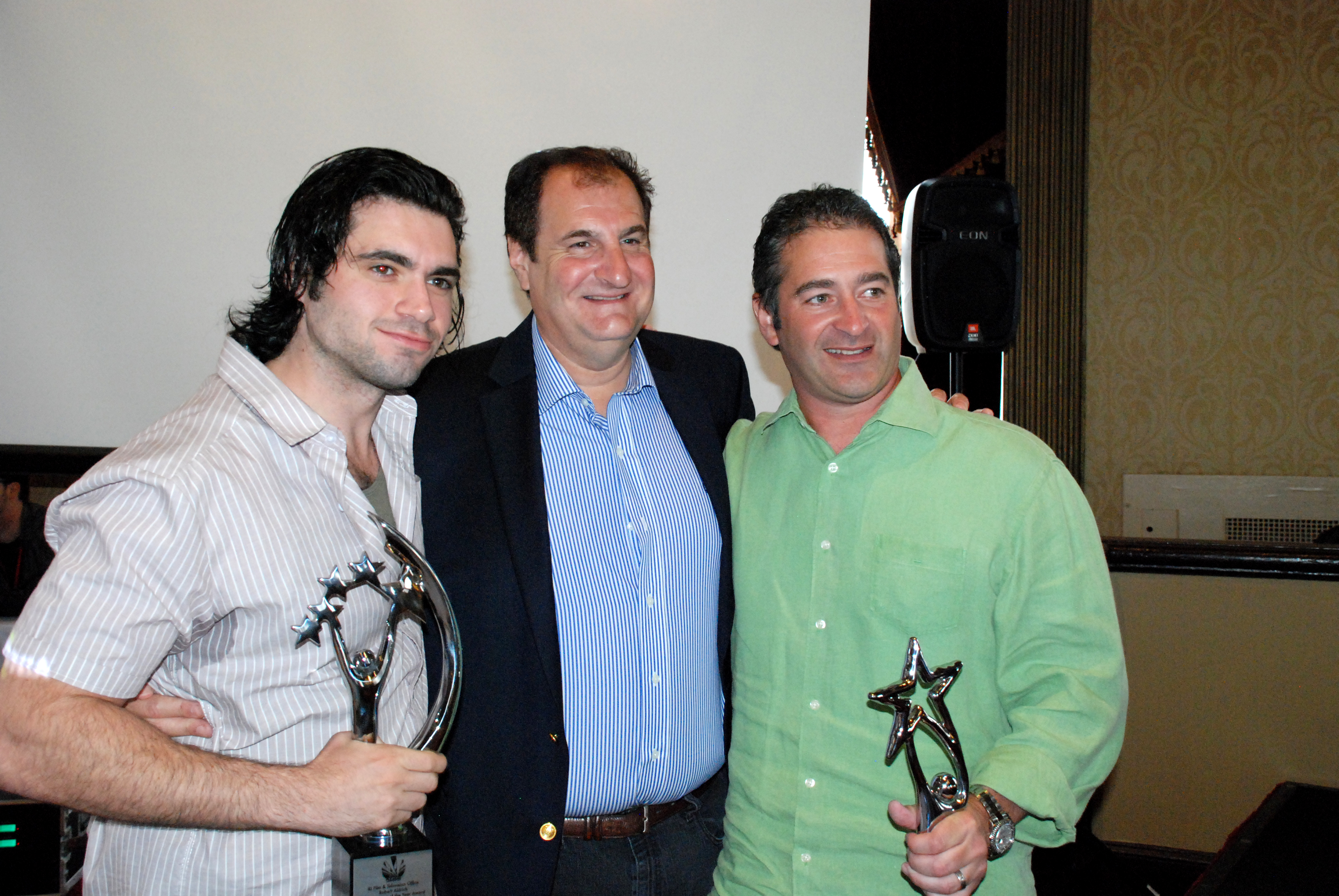 Steven Feinberg presents awards to Tommy DeNucci and Chad Verdi