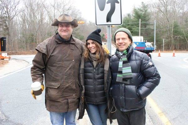 Steven Feinberg, Pamela Thur-Weir and Bruce Cohen on the set of BLEED FOR THIS