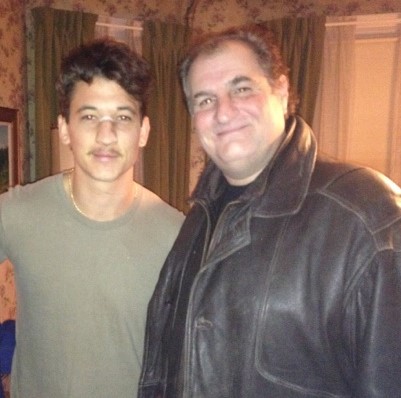 Miles Teller and Steven Feinberg on the set of 