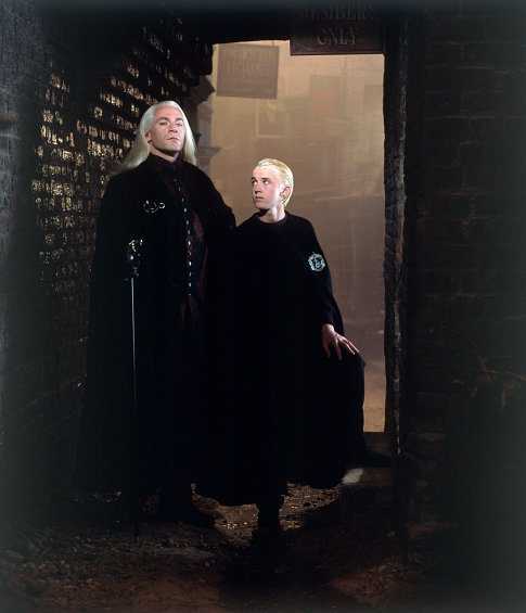 (L-r) Lucius and Draco Malfoy (JASON ISAACS and TOM FELTON)