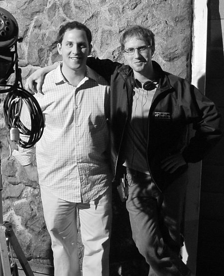 Chet Fenster and director Joshua Butler on the set of Saint Sinner (2002).