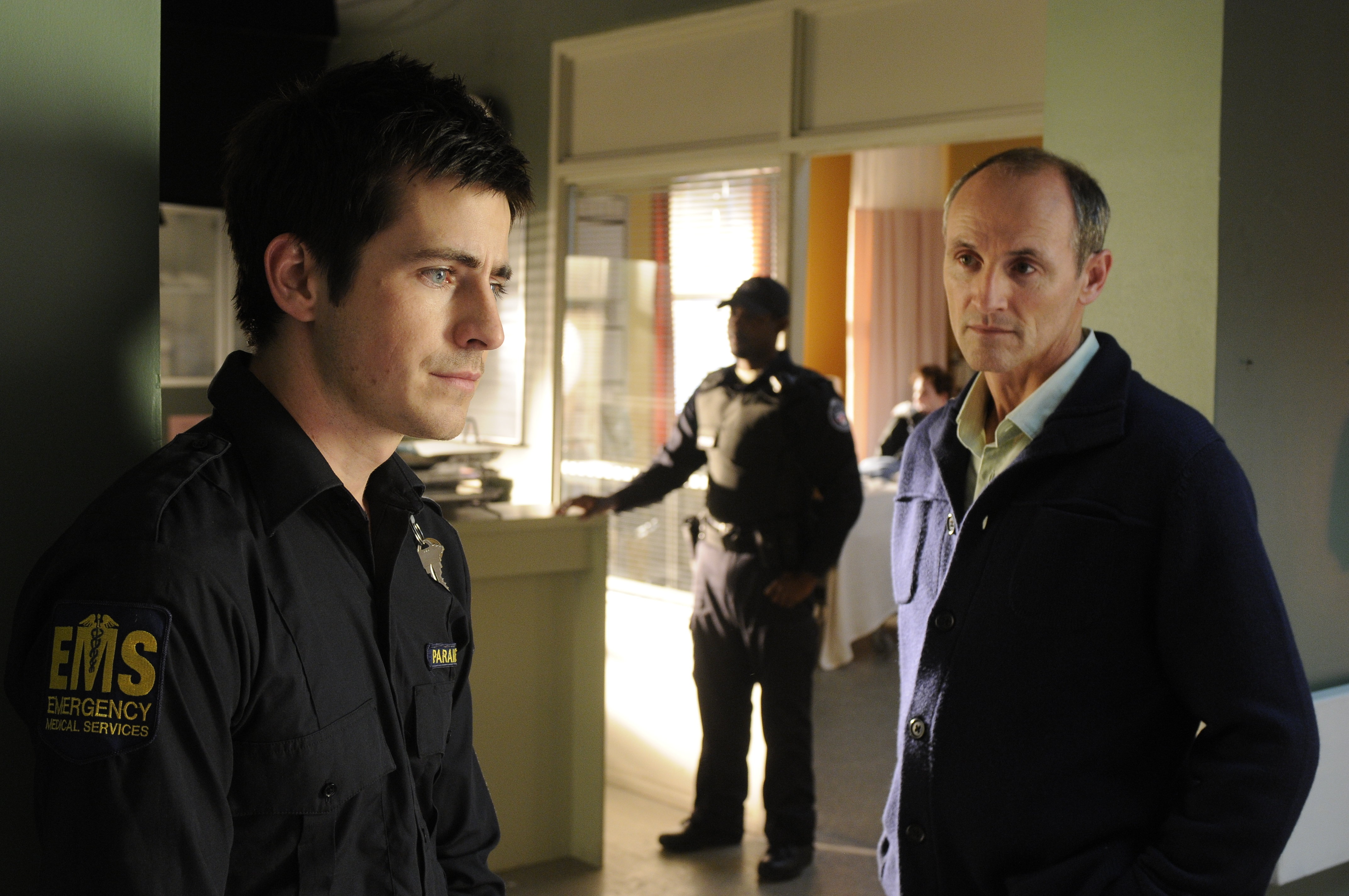 Still of Colm Feore and Craig Olejnik in The Listener (2009)