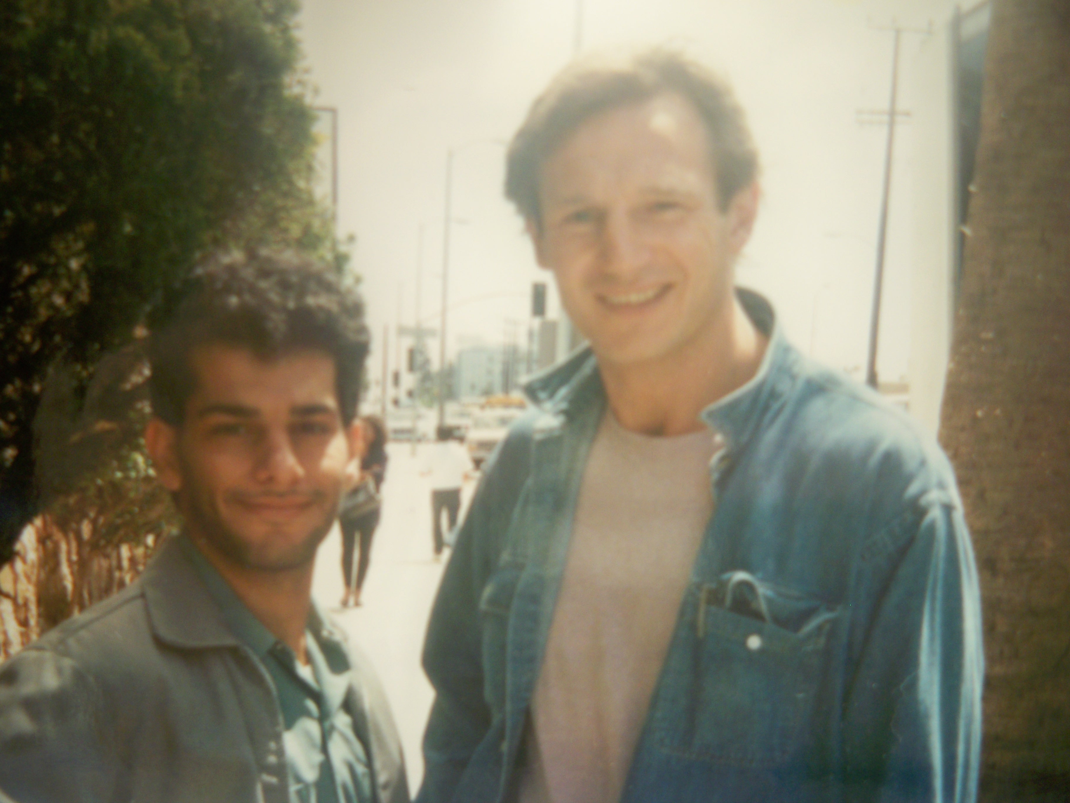 With Liam Neeson on the set of Darkman