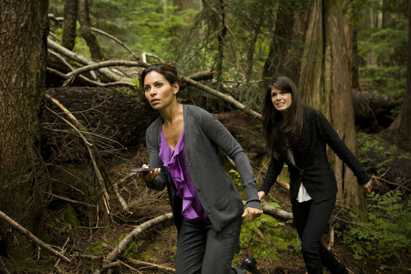 Still of Colin Ferguson and Salli Richardson-Whitfield in Eureka (2006)