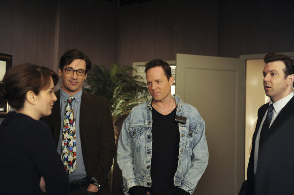 Still of Tina Fey, Jon Hamm and Jason Sudeikis in 30 Rock (2006)