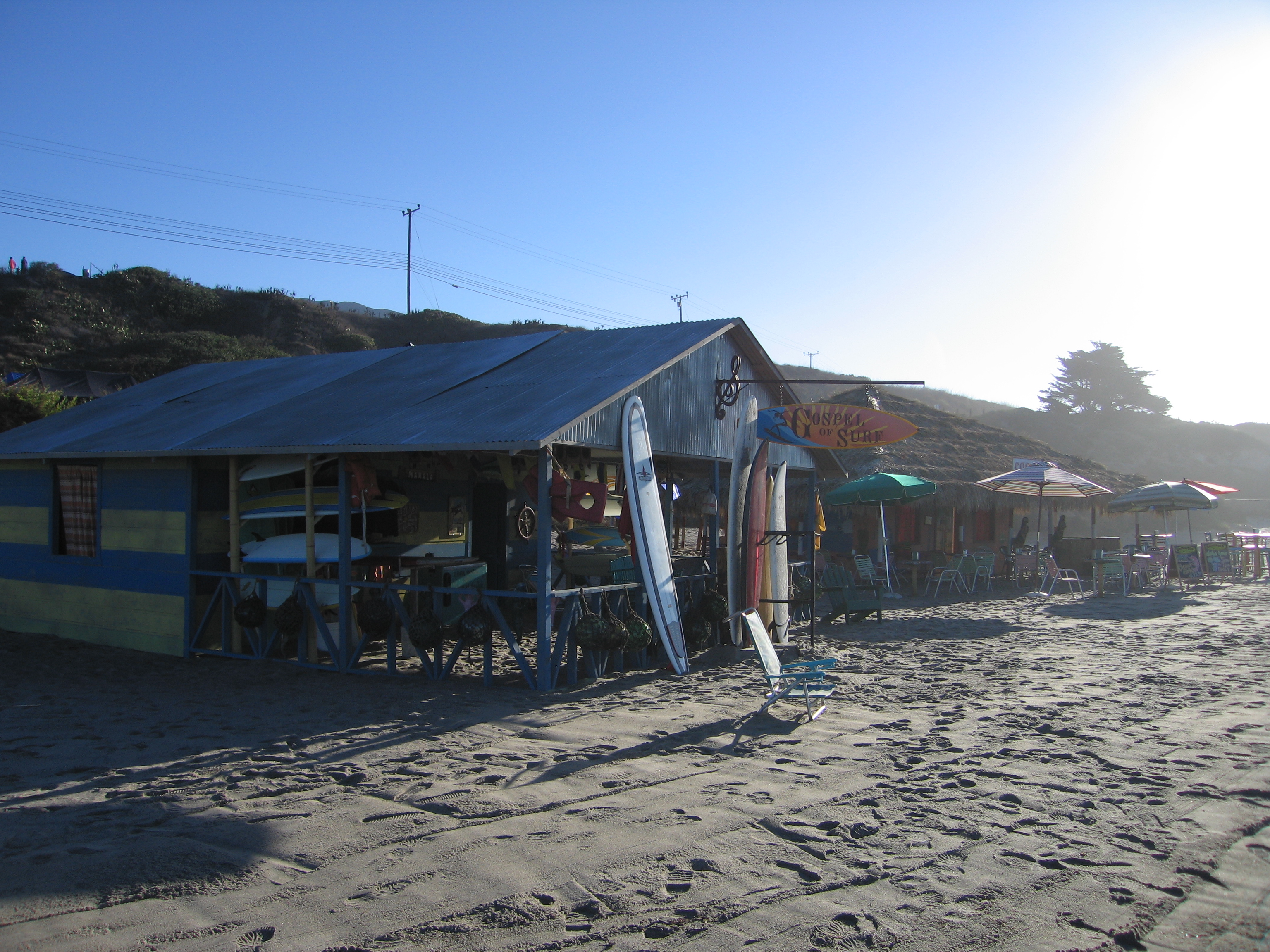 Eli Stone - The Gospel of Surf surf shop and restaurant constructed on the beach near Leo Carrillo