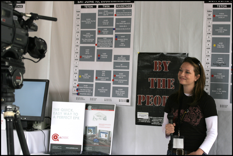 Malindi being interviewed by ABC at the Jackson Hole Film Festival