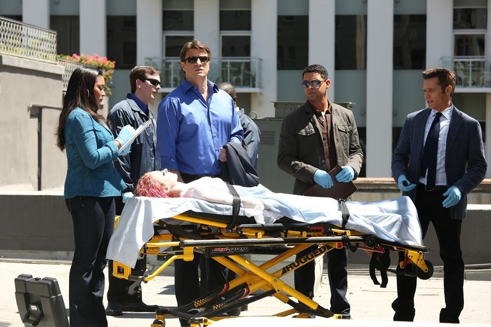 Still of Jon Huertas, Tamala Jones, Seamus Dever and Nathan Fillion in Kastlas (2009)