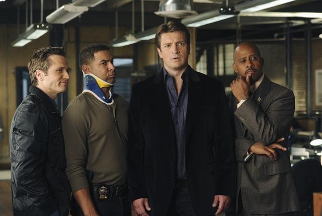 Still of Jon Huertas, Victor Webster, Seamus Dever, Nathan Fillion, Eden Riegel and Ken Baumann in Kastlas (2009)