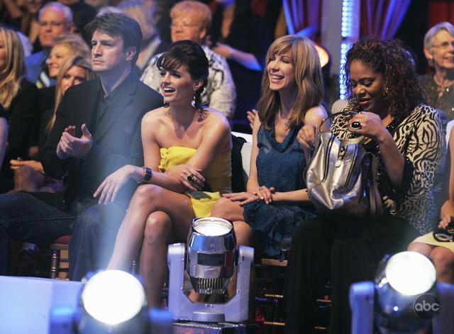 Still of Leeza Gibbons, Nathan Fillion and Stana Katic in Dancing with the Stars (2005)