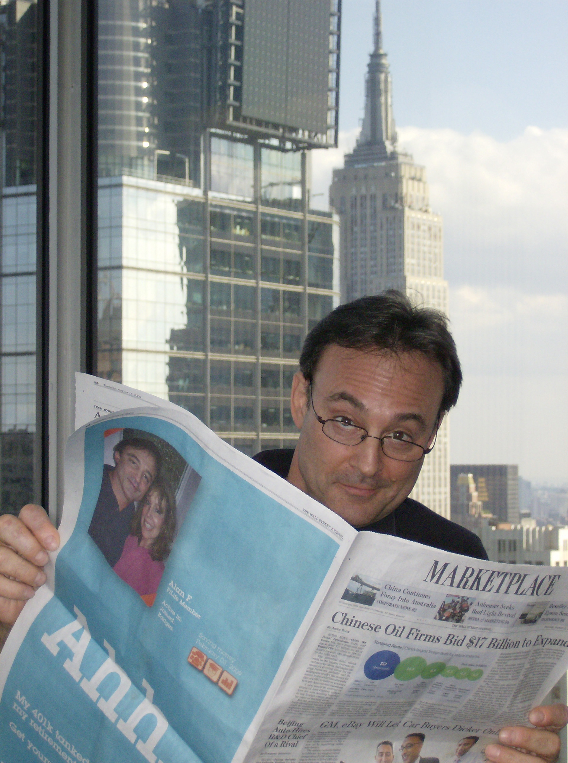 Alan Fine in his Times Square office.