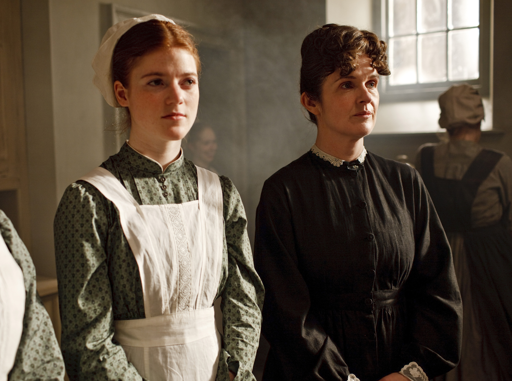 Still of Siobhan Finneran and Rose Leslie in Downton Abbey (2010)