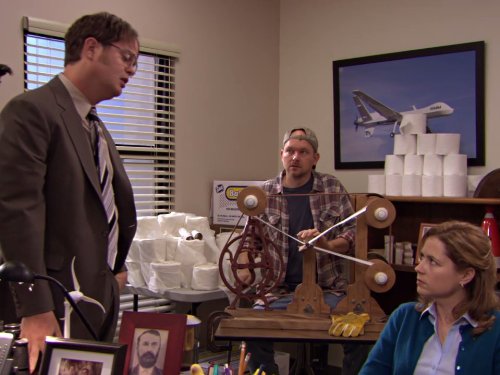 Still of Jenna Fischer and Rainn Wilson in The Office (2005)
