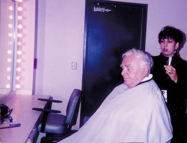 Ernest Borgnine in Make-Up Room for the movie 