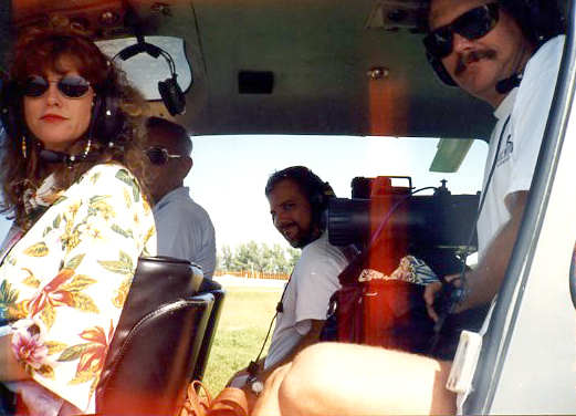 Mo Fitzgibbon, director, in helo