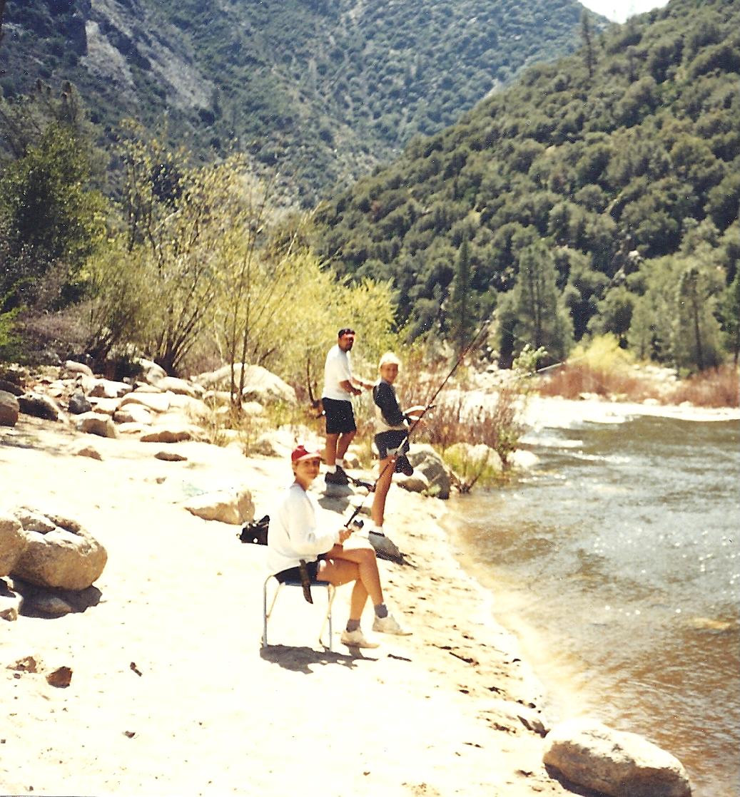Fishing along the Kern River in 1992 are Jodi Knotts, Carlos Delatore and Cameron Diaz. Photo taken by Jim Fitzpatrick