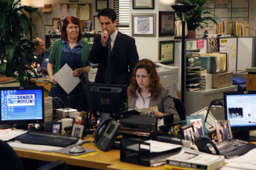 Still of Jenna Fischer, Kate Flannery and B.J. Novak in The Office (2005)