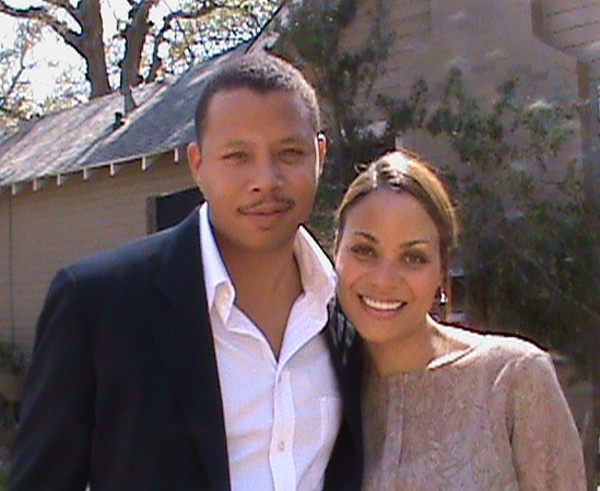 Jaqueline Fleming and Terrence Howard on set 