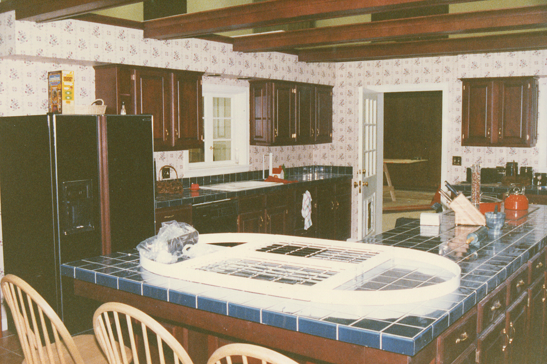 Home Alone. I laid out the kitchen using Aristocraft cabinets for 13 actors. Learned that blue reads as black on film.