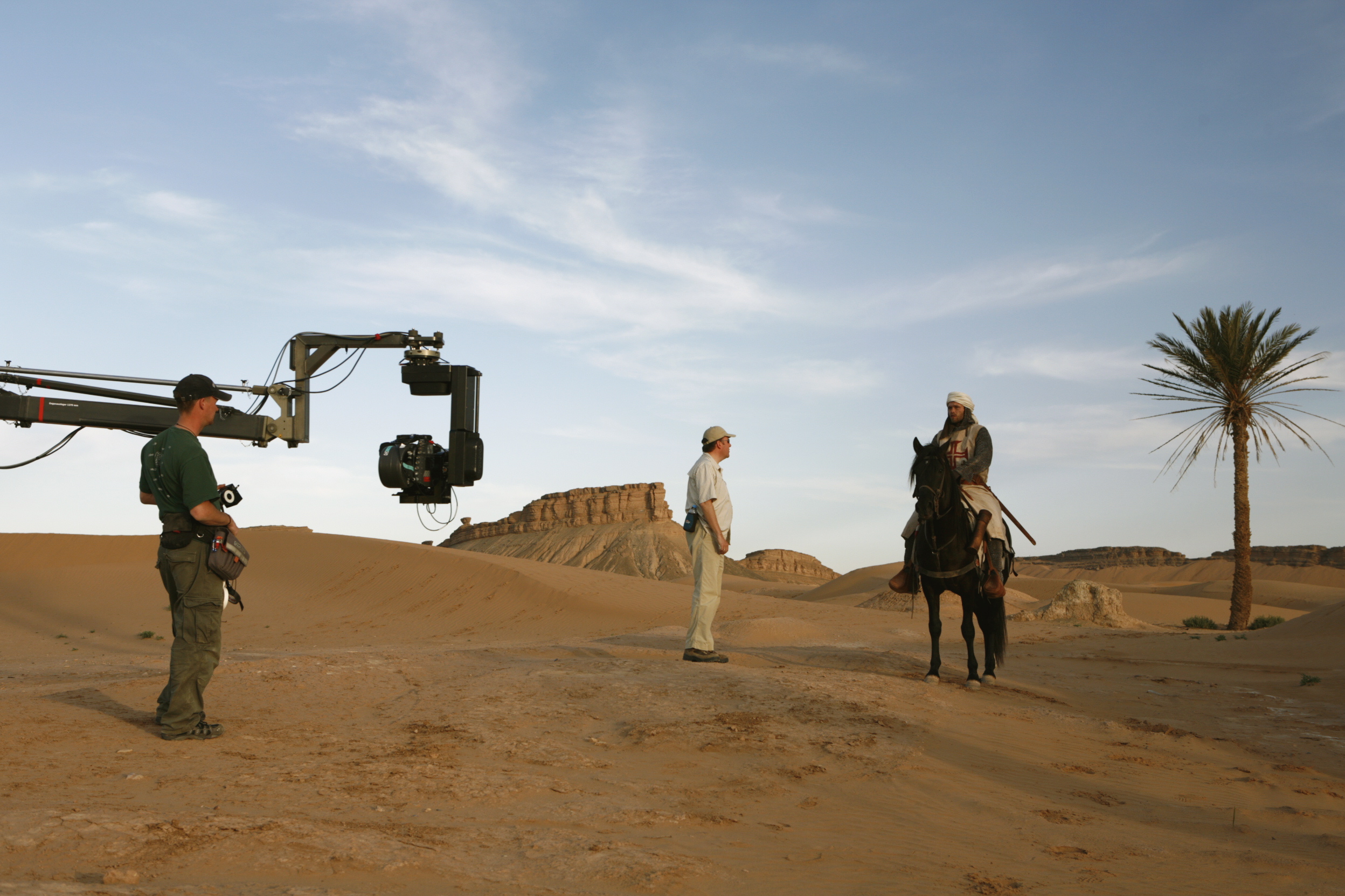 Arn - The Knight Templar. On location i Morocco. Director Peter Flinth & actor Joakim Nätterqvist.