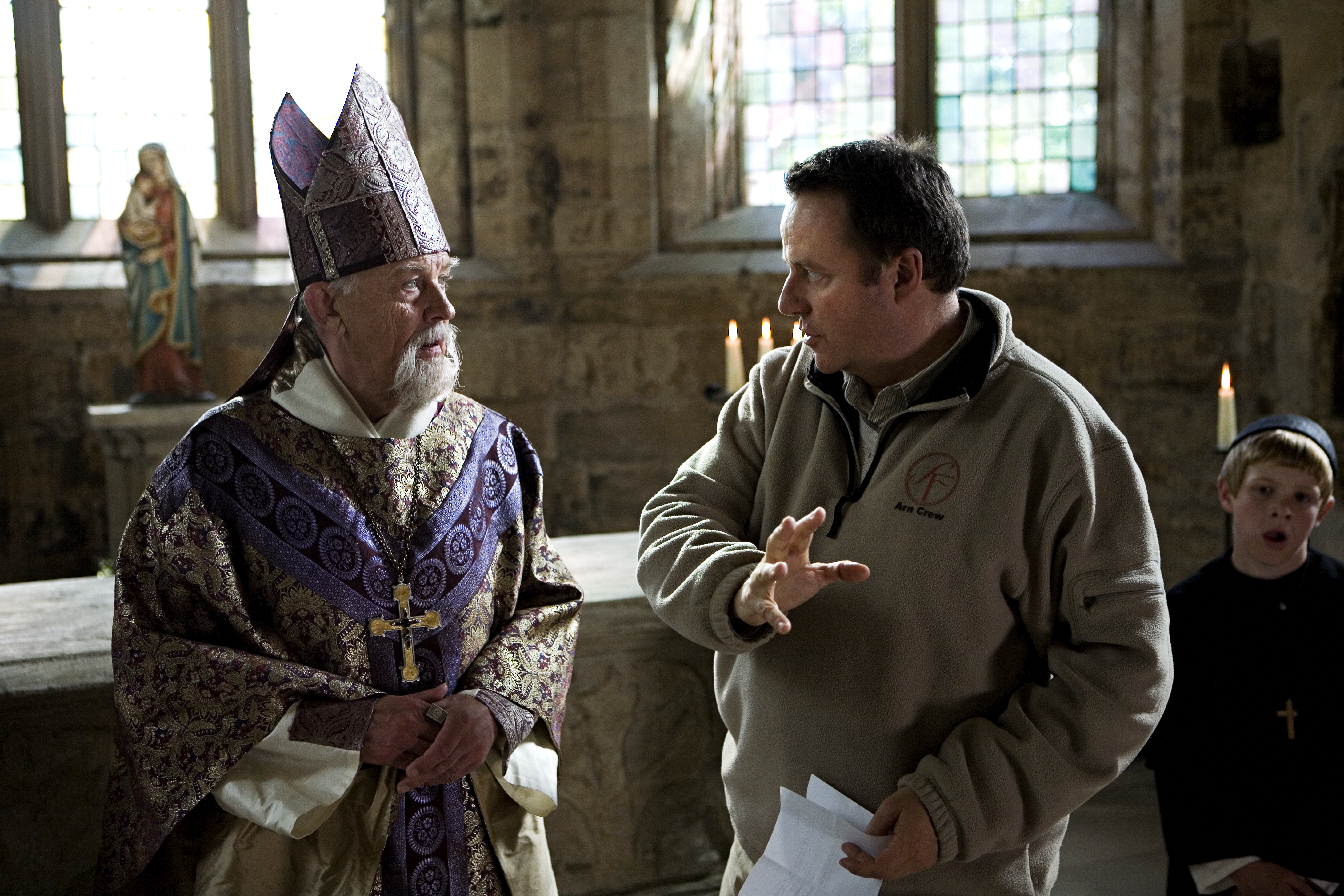 Arn - The Knight Templar. On set. Actor Sven Bertil Taube & director Peter Flinth.
