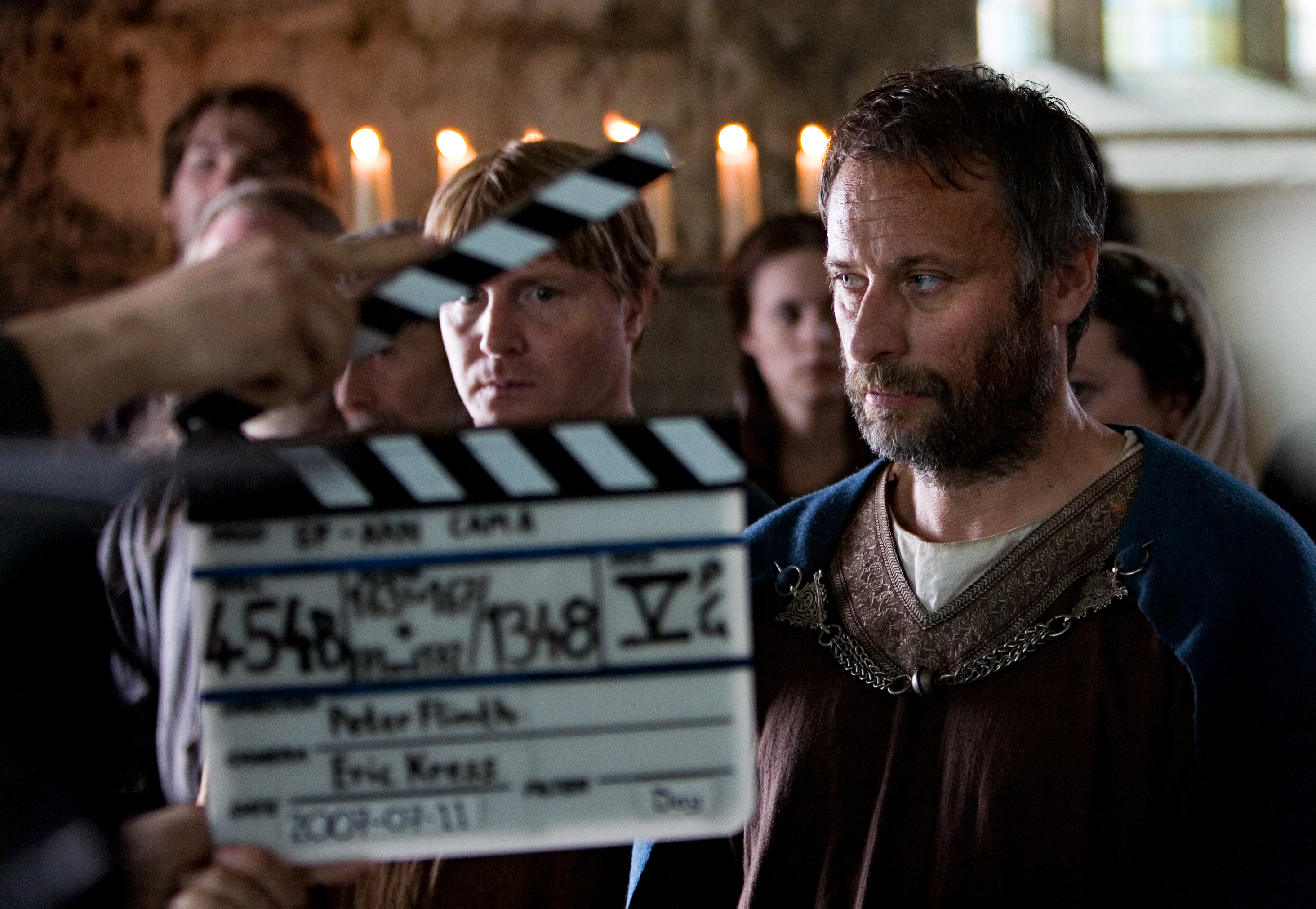 Arn - The Knight Templar. On set. Actor Michael Nyqvist.