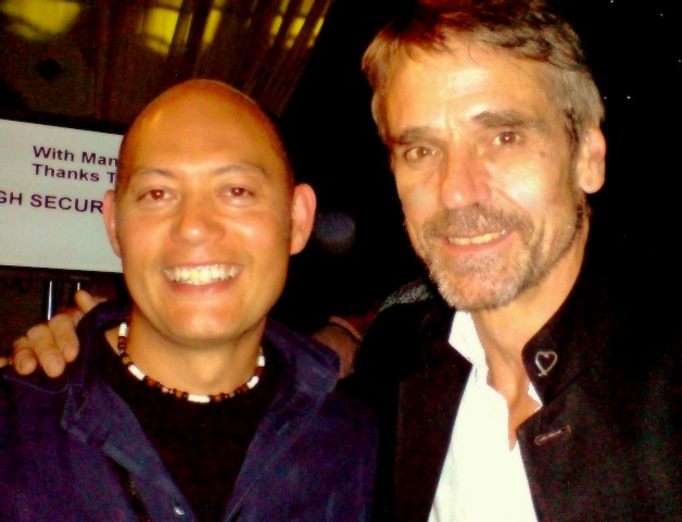 Gary Foo and Jeremy Irons, in London, England.