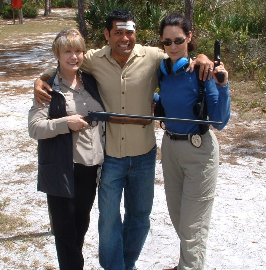 Lesley Staples, Derek Latta and Deborah Smith Ford on location for filming of PHOENIX FALLING - Ramiro Hernandez, Director