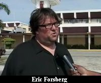 Eric interviewed by local television during the filming og 