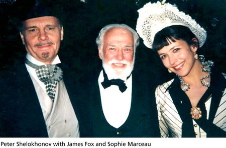 James Fox, Petr Shelokhonov, and Sophie Marceau after filming a scene for Anna Karenina, in St. Peterburg, Russia, in the Summer of 1996.