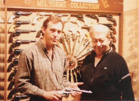 John Fox & Mel Torme with Mel's collection of rare Colt 1873 Single Action Revolvers.