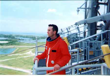 Alan Francis on the Space Shuttle launch pad - 