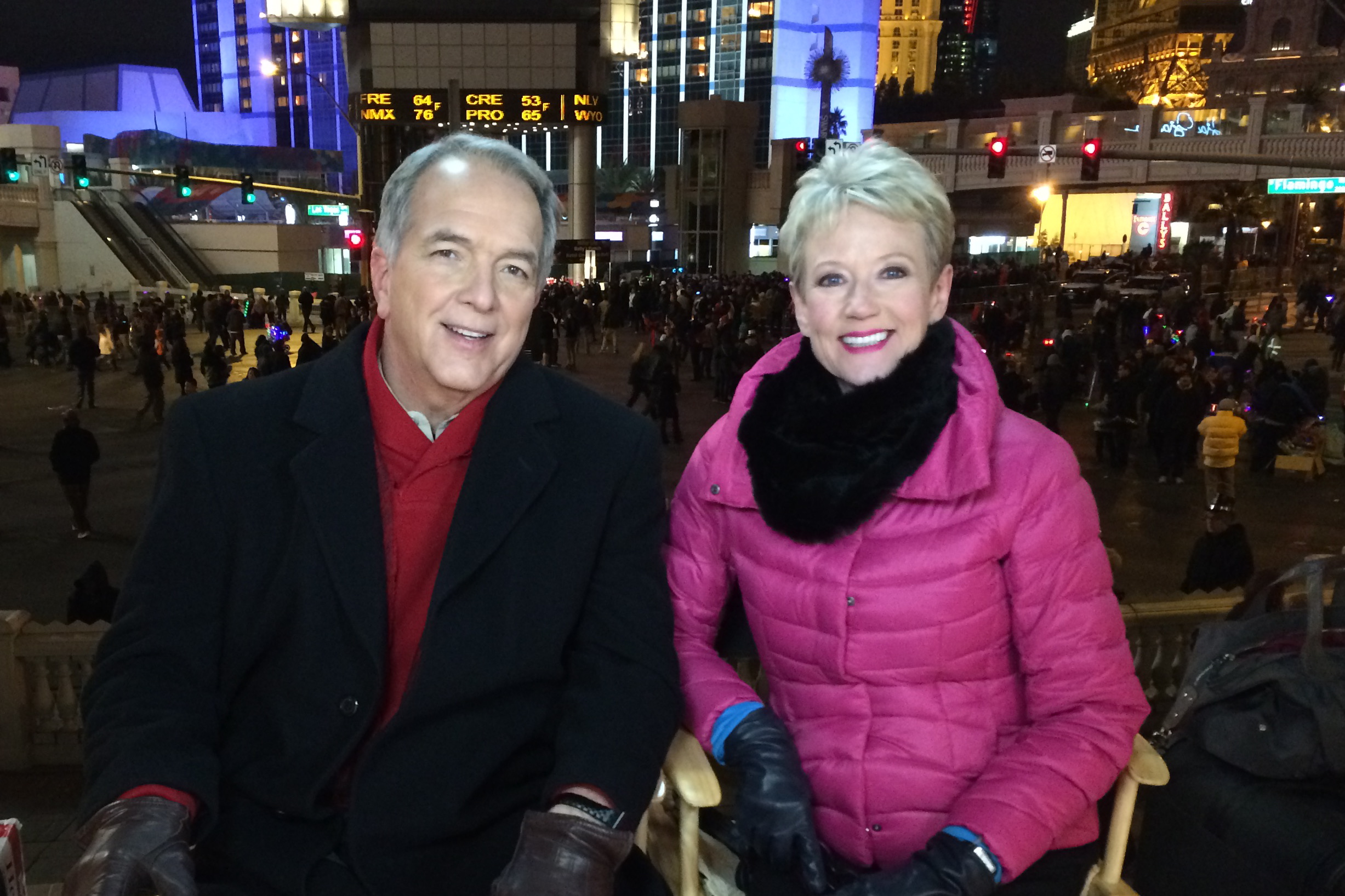 Preparing to broadcast live from the Las Vegas Strip Dec 31, 2014