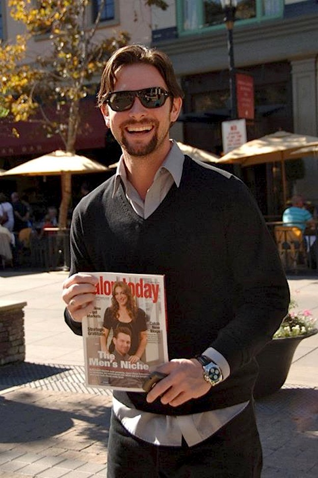 Ryan in NorCal for the 3rd San Jose Short Film Fest representing his short OPEN 24 HOURS. Here he's papped on the streets with a copy of Salon Today where he is featured on the cover with hair star Diana Schmidtke